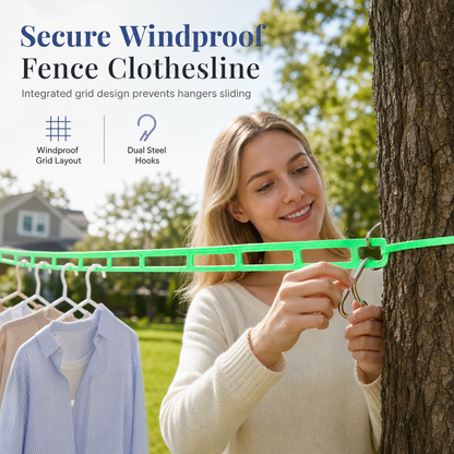 Windproof Non-Slip Fence Style Clothesline