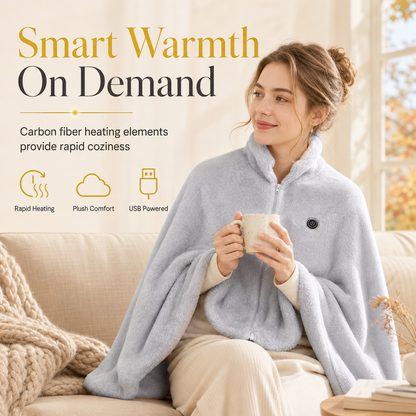 Thickened Soft Plush Electric Heated Shawl
