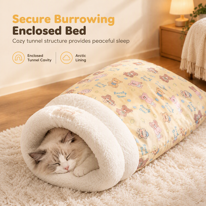 Thick Warm Plush Cat Sleeping Bag Cozy Cave Bed Burrowing Pet Bed for Autumn and Winter