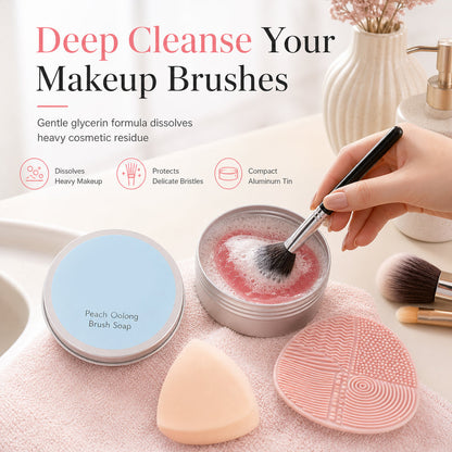 Portable Makeup Brush and Sponge Cleaning Soap Solid Cleanser for Powder Puffs and Beauty Blenders