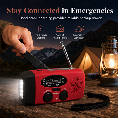 Emergency Solar Hand Crank Radio with AM FM NOAA